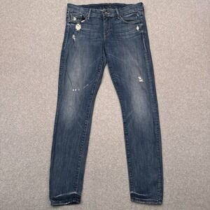 Mother Jeans The Looker Rough‎ It Up Women's 29 Slim Fit Ankle Distressed Denim